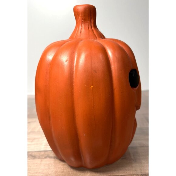 Ceramic Jack-O-Lantern Candle Holder Halloween Decor - Picture 2 of 5